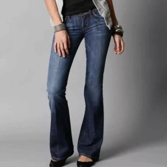 Citizens Of Humanity Flare Jeans Womens 27 Low Rise Stretch Distressed Boho Y2K - Picture 1 of 14